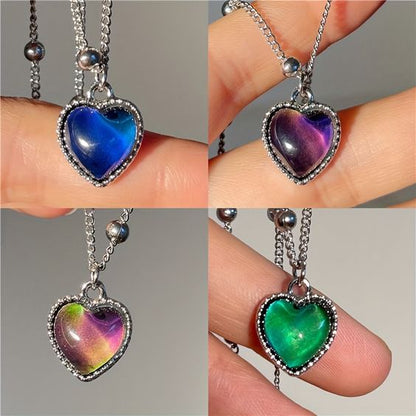Collar Corazón Mágico Cambia de Color con Temperatura ❤️ Incluye Caja 🎁