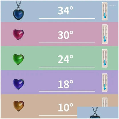 Collar Corazón Mágico Cambia de Color con Temperatura ❤️ Incluye Caja 🎁