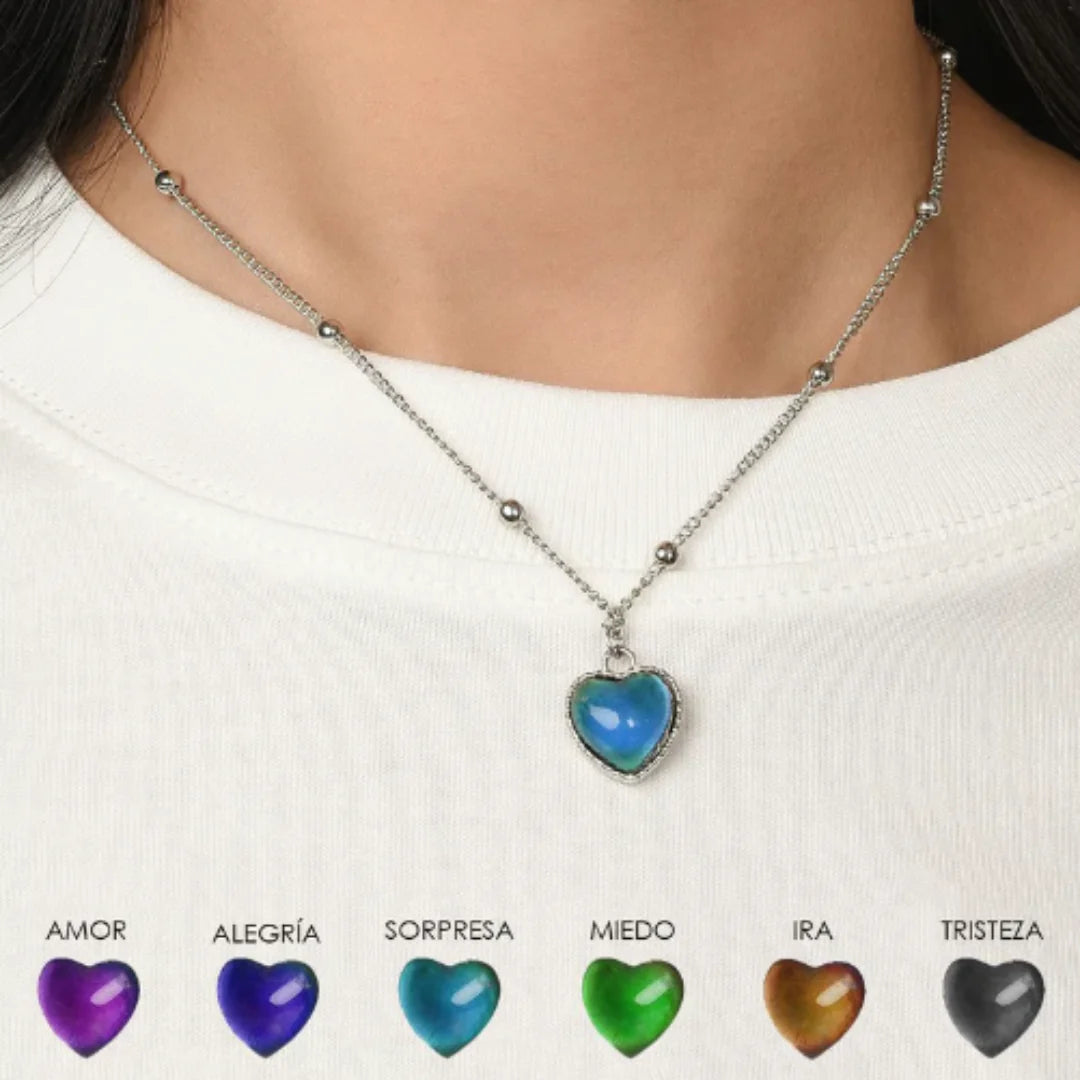 Collar Corazón Mágico Cambia de Color con Temperatura ❤️ Incluye Caja 🎁